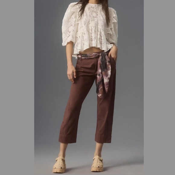 Anthropologie The Berkley Cropped Pants Size Small - Picture 1 of 16